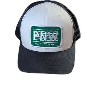 Adjustable Dad Hat PNW Pacific Northwest Navy Blue & White Hat Black Bill